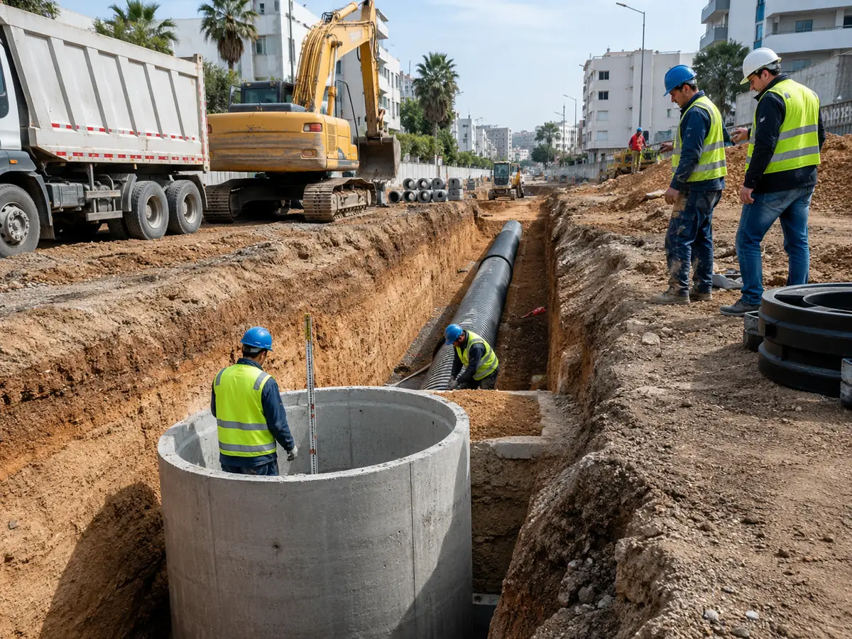 Travaux d’assainissement réalisés par INGC