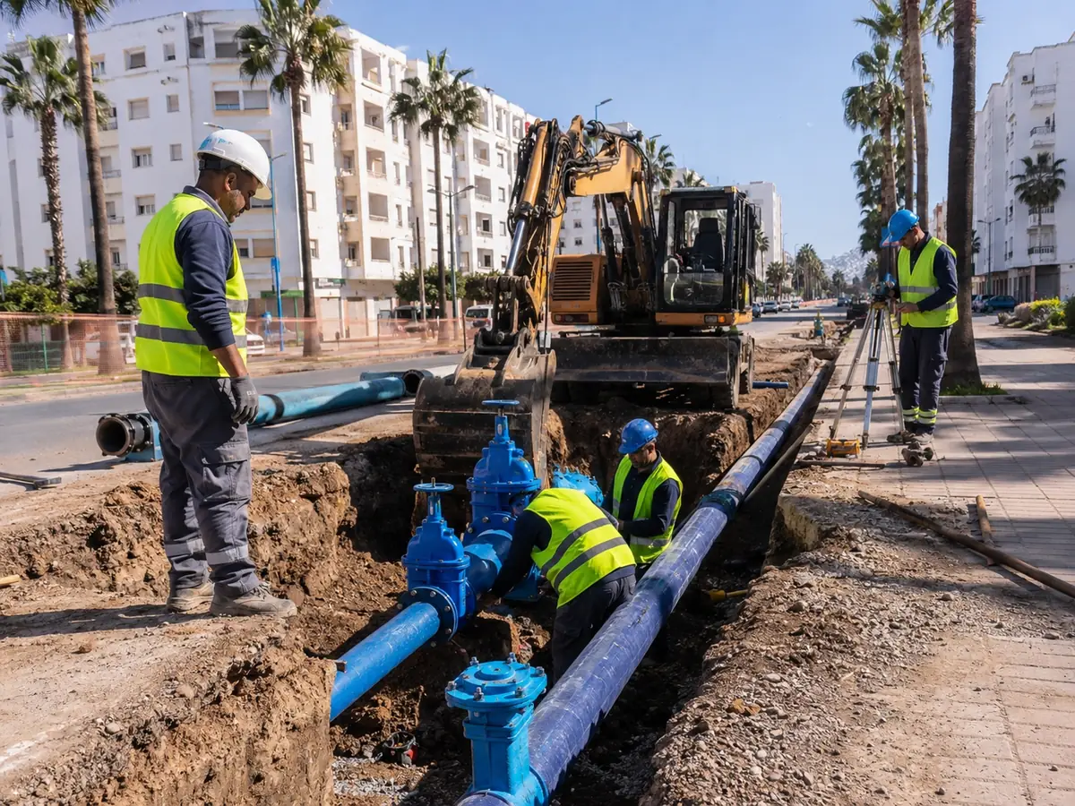 Travaux de réseaux d’eau potable réalisés par INGC